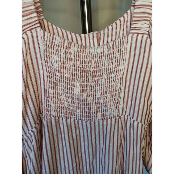 Cabi Womens Size Small Carnival Stripe Puff Sleeve Square Neck Boho Chic Blouse - Picture 8 of 10